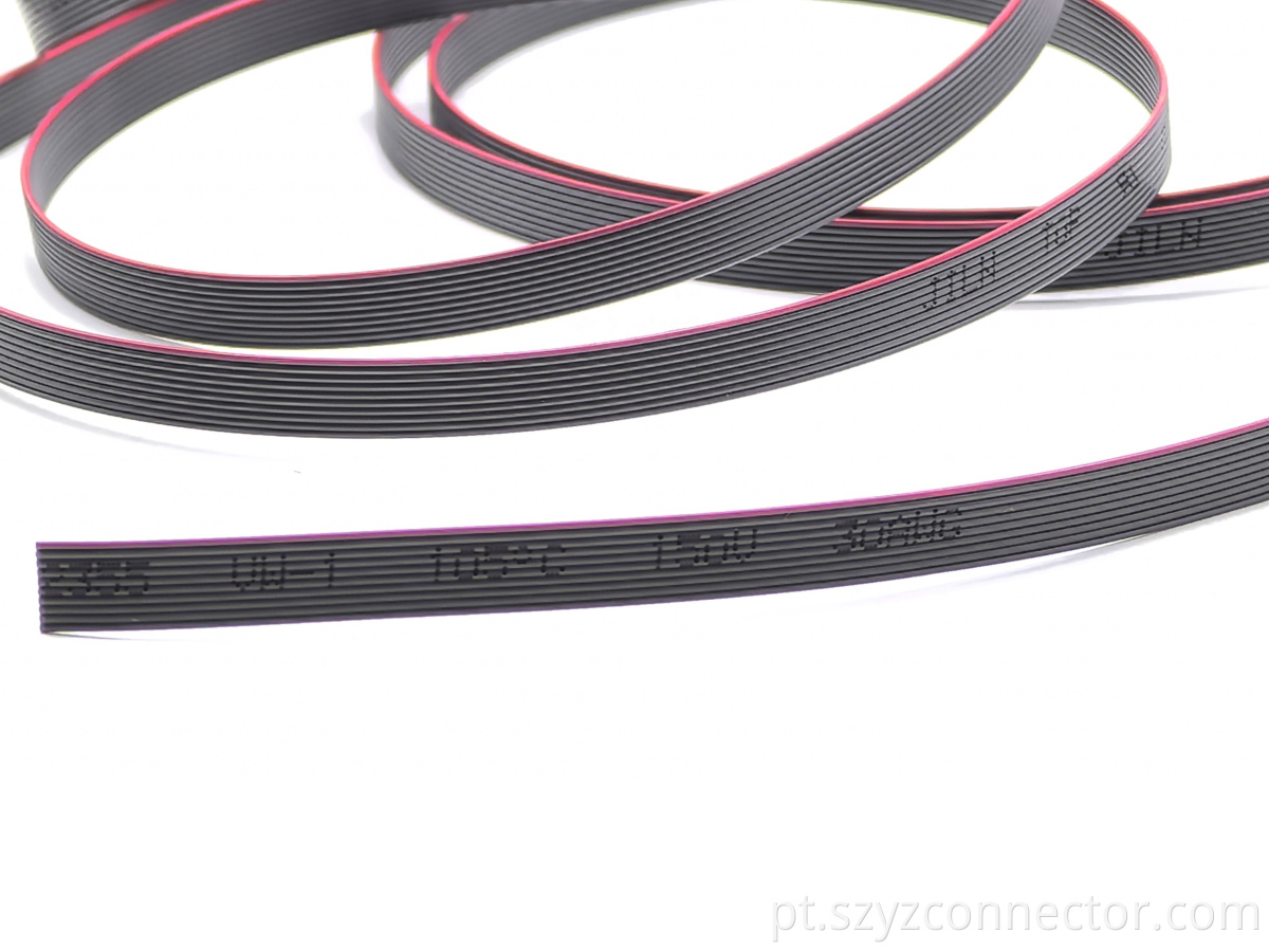 Cabo de fita cinza de inclinação de 0,635 mm 10 pinos com faixa vermelha 0.635mm Pitch Gray Ribbon Cable 10-Pin with Red Stripe